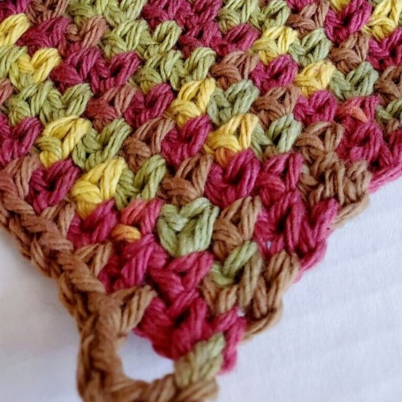 3 CROCHET DISHCLOTH WASHCLOTH 100% COTTON HANDMADE NEW Sage Green Yellow… - Picture 3 of 10